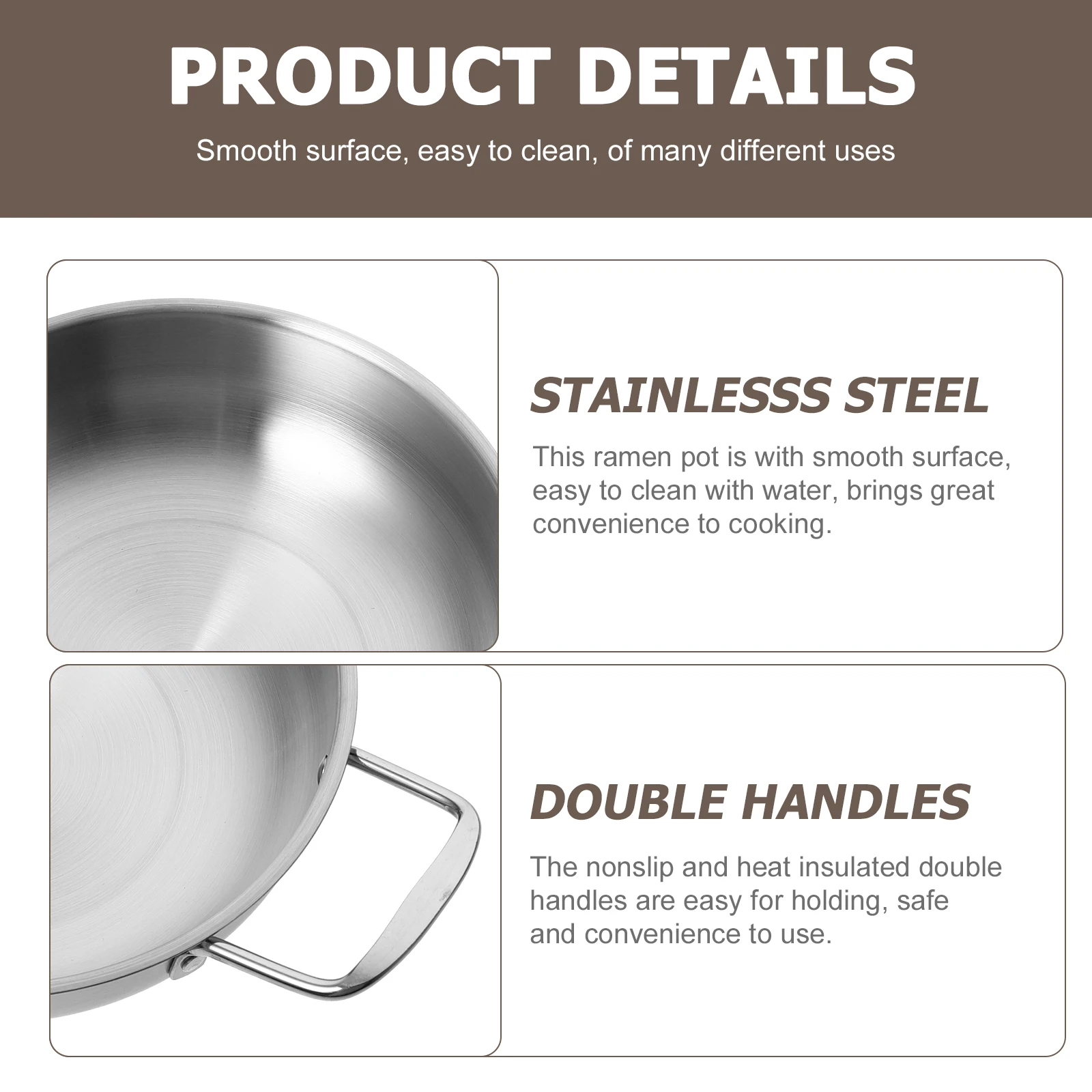 

3 шт., набор кастрюль для супа рамэн из нержавеющей стали, кастрюли для приготовления лапши, кухонная посуда, товары для дома, корейский горшок рамэн