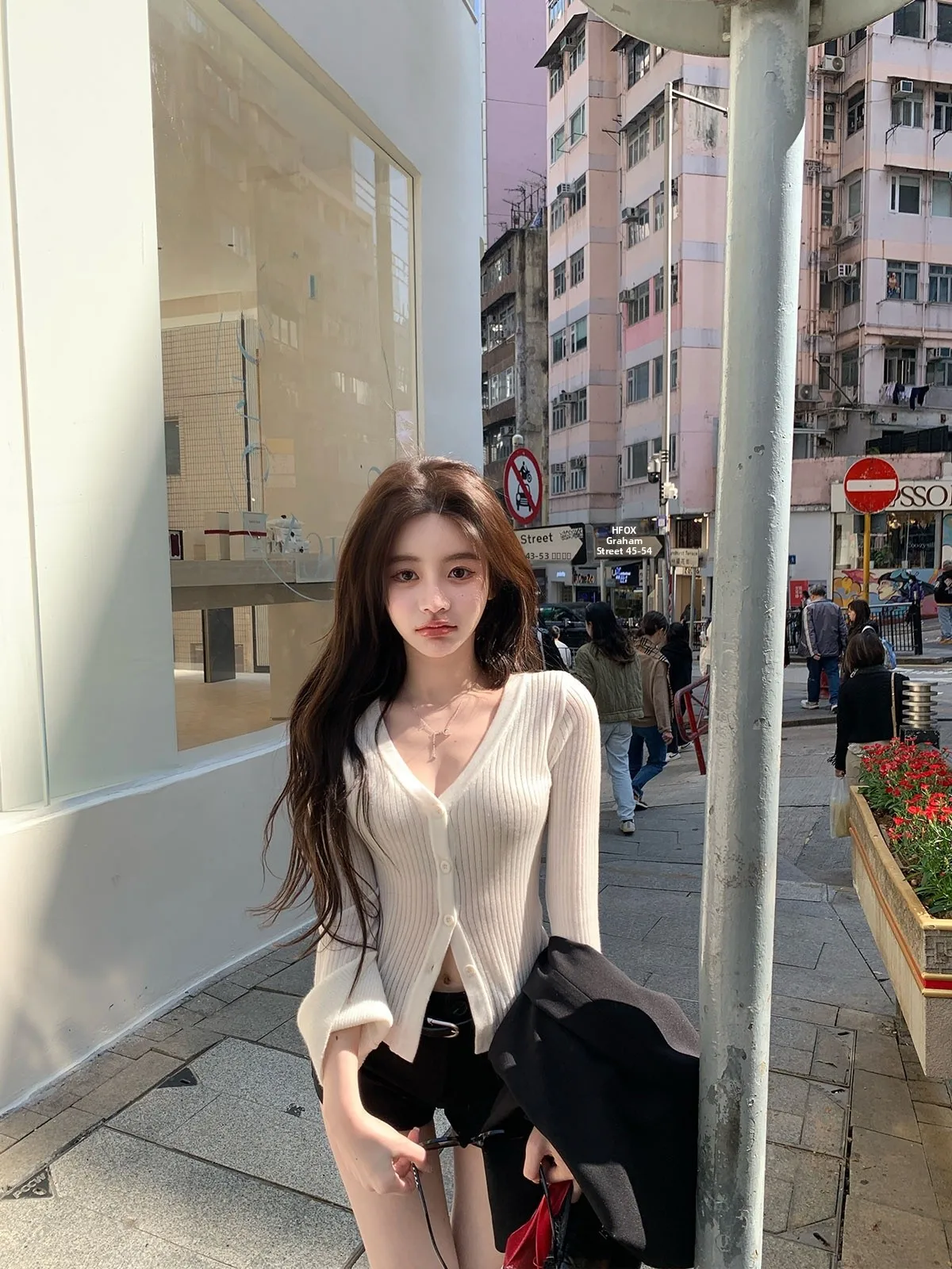 

Chen Jin, весна 2025 г., вязаный шерстяной открытый кардиган с v-образным вырезом, женский корейский кардиган Lazy Faion, легкая мягкая ткань