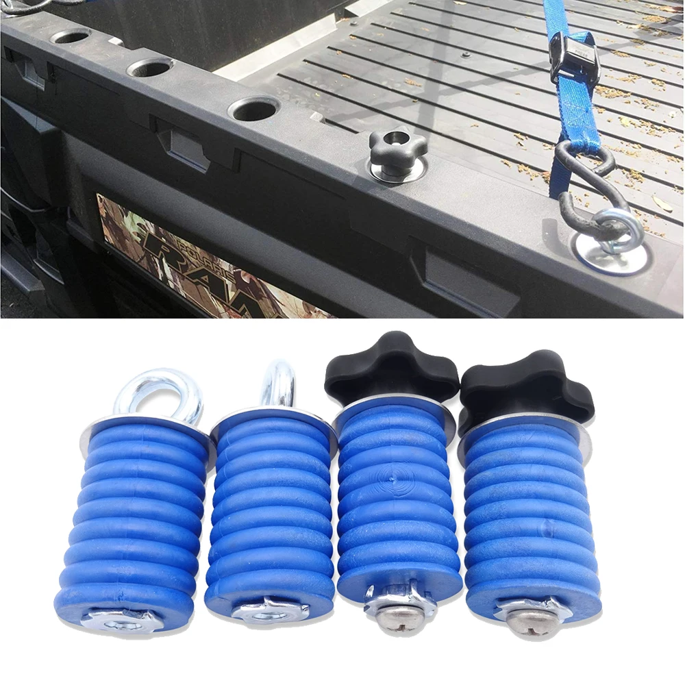 Car 4x Ring Bolt And Grip Thread Head Quick Lock & Ride Tie Down Anchor Kit For Polaris All Ranger / General With 1-7/16