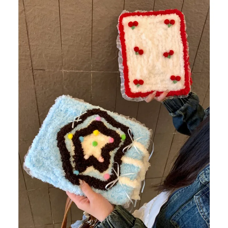 For 2025iPad Air 11 iPad 10th Generation 11th A16 9th Gen iPadPro11 4 5 6 10.9 12.9 13in M4M2 M3 Cute Cherry Plush Handmade Case