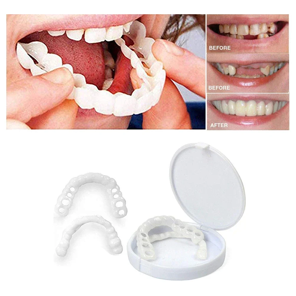 

Sdottor Teeth Veneers Whitening Dentures Temporary False Teeth Cover Imitation Braces for Perfect Smile for Men Women