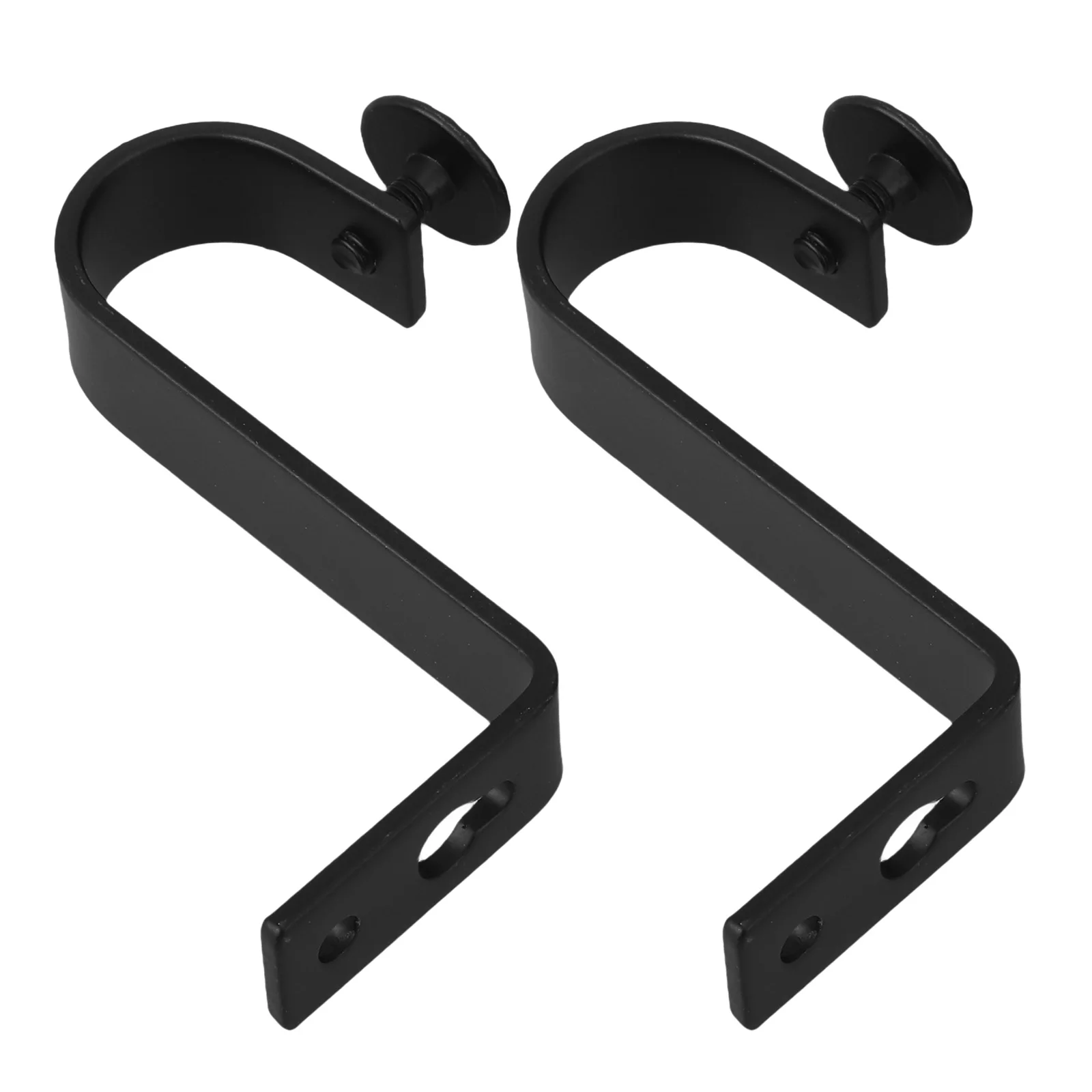 

Curtain Rod Bracket Iron Black Decorative Hardware Window Treatment Easy Installation Reusable Brackets Single Support Metal
