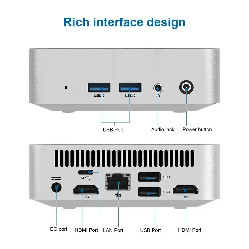 SZBOX W6 Intel N3700 Mini PC Windows 10 DDR 8GB 128GB SO-DIMM SSD 2.5G LAN WIFI BT5 RJ45 كمبيوتر ألعاب مكتبي مكتبي #6
