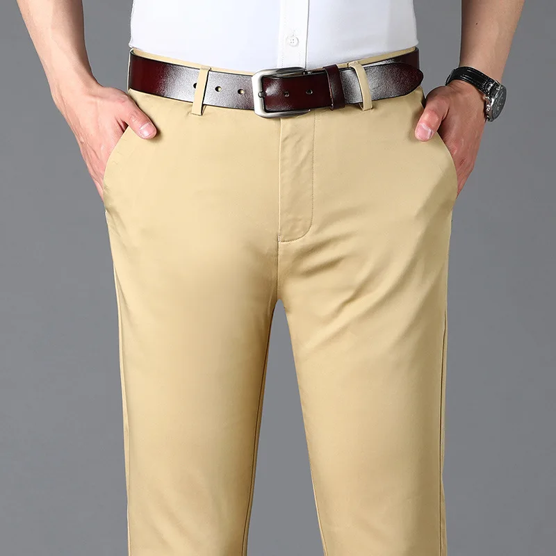 

Spring/Summer New Elastic Modal Men's Trousers For Middle-aged men's Straight Business Casual Trousers