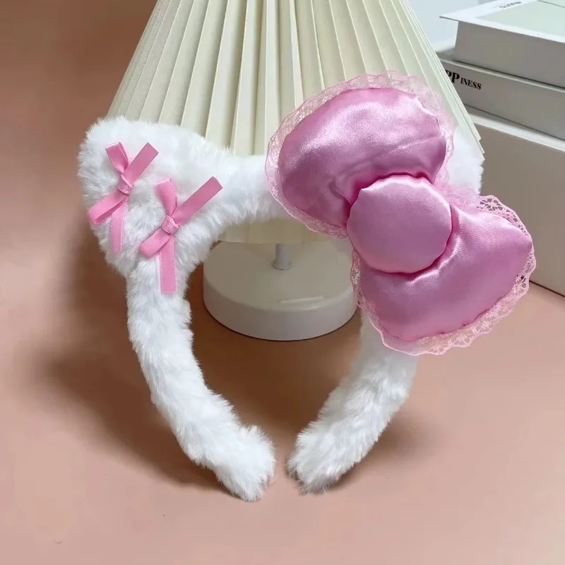 Bandeau en peluche imprimé léopard Y2k, 1 à 20 pièces, oreilles de chat, Kawaii, ornement de cheveux pour fille, couvre-chef, accessoire de cheveux à la mode Lolita, cadeau de fête