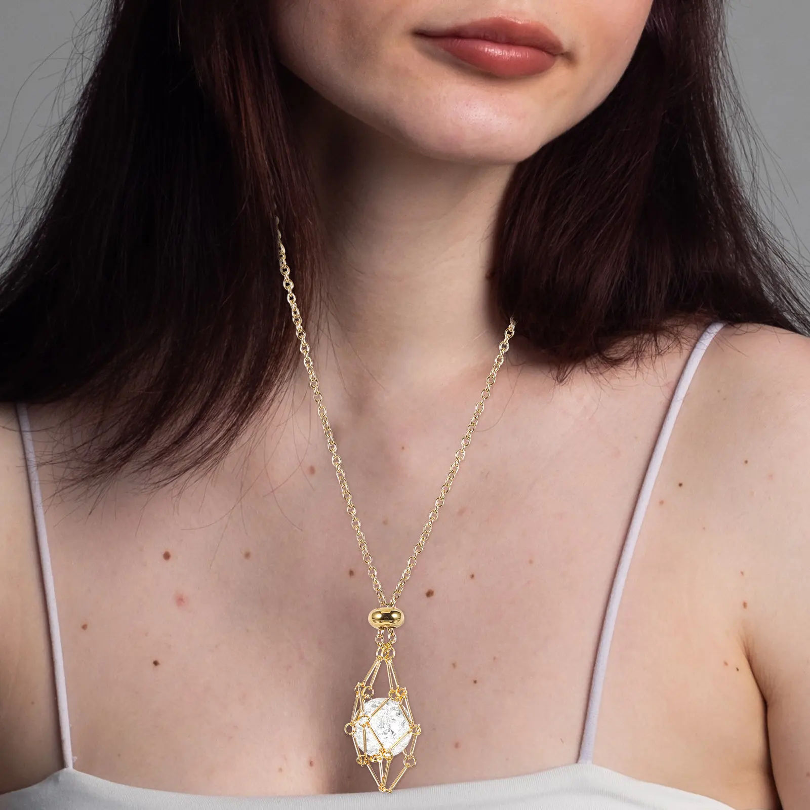 

Полый держатель-клетка для кристаллов, подвеска для изготовления ювелирных изделий своими руками: ожерелий, браслетов, аксессуаров для кристаллов