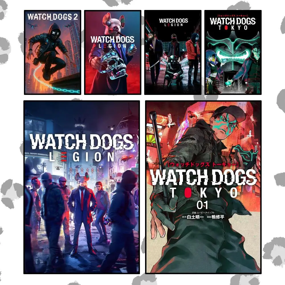 Game Popular Drama Watch Dogs Tokyo Poster Wall Art Poster Waterproof PP Print Peel And Stick Removable Self Adhesive Home Decor