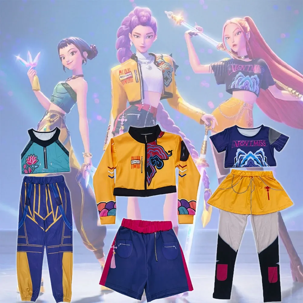 2025 شيطان الصيادين الفتيات رومي تأثيري حلي هالوين أنيمي شخصية زوي ميرا فستان موضة K-Pop الاطفال مرحلة الملابس مجموعة #1