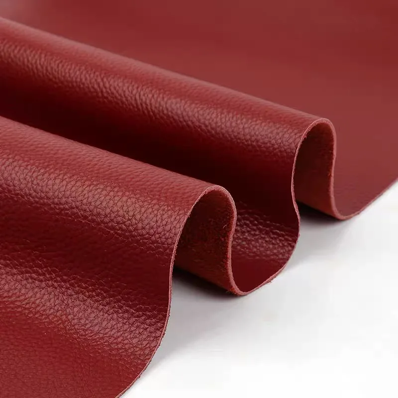 Dark red cowhide leather, genuine leather, whole sofa headboard, soft bag, furniture renovation, leather fabric, top layer, wine
