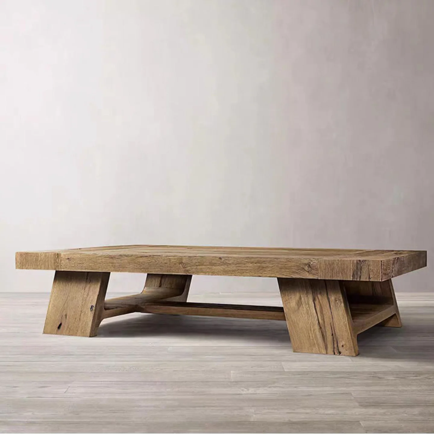 Rhoohill Customized America Style High Quality Living Room Rectangular Coffee Table Indoor Vintage Retro Solid Wood Tea Table