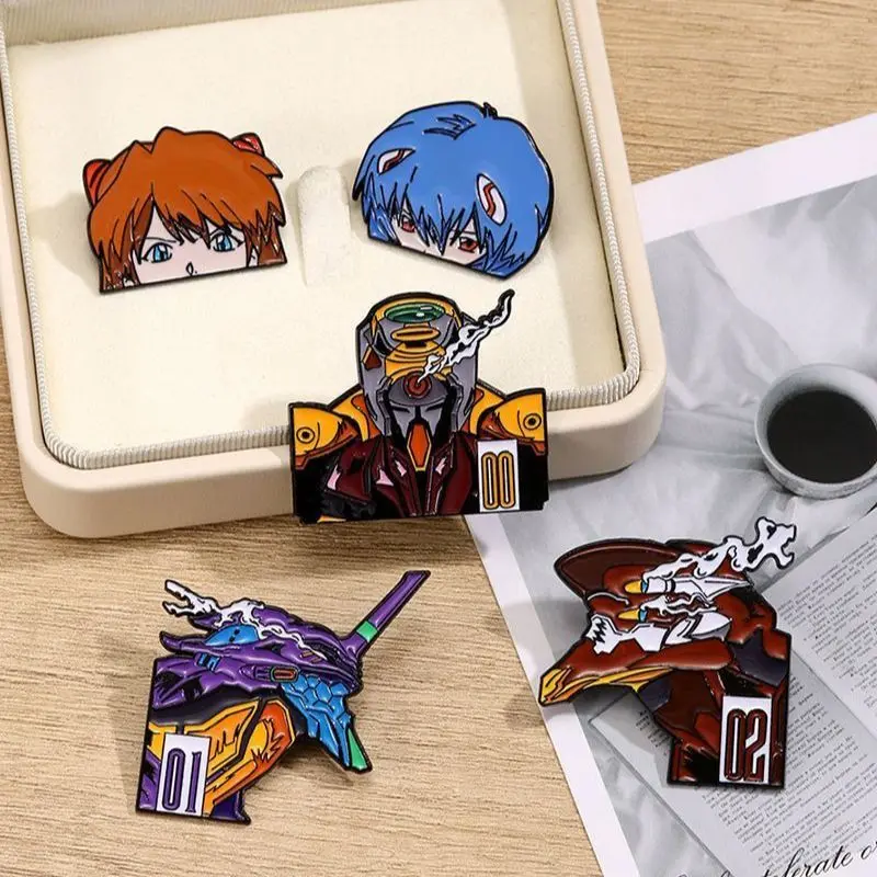 

Kawaii New NEON GENESIS EVANGELION Metal Badge Anime Cartoon Pin Animation Peripheral Brooch Bag Accessories Small Couple Gifts