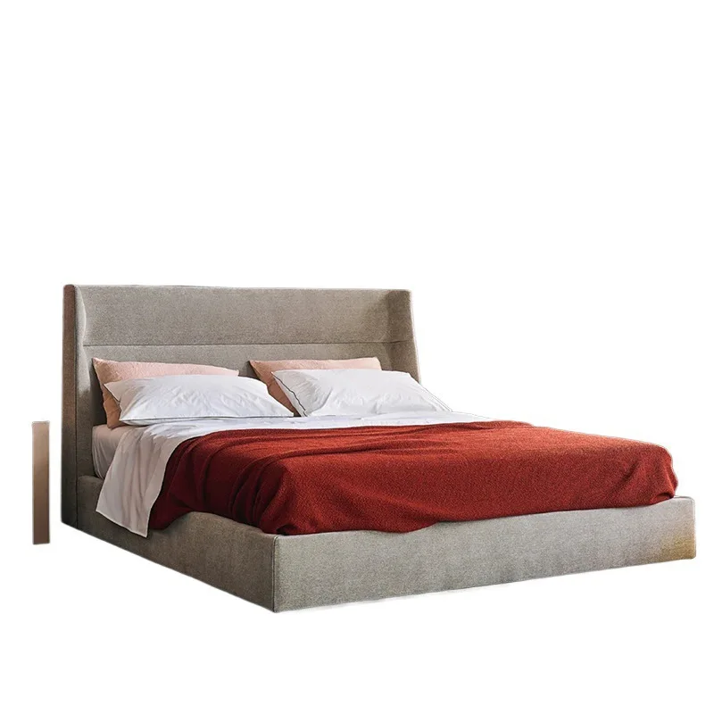

Italian, minimalist, linen, fabric bed, high backrest, modern, minimalist