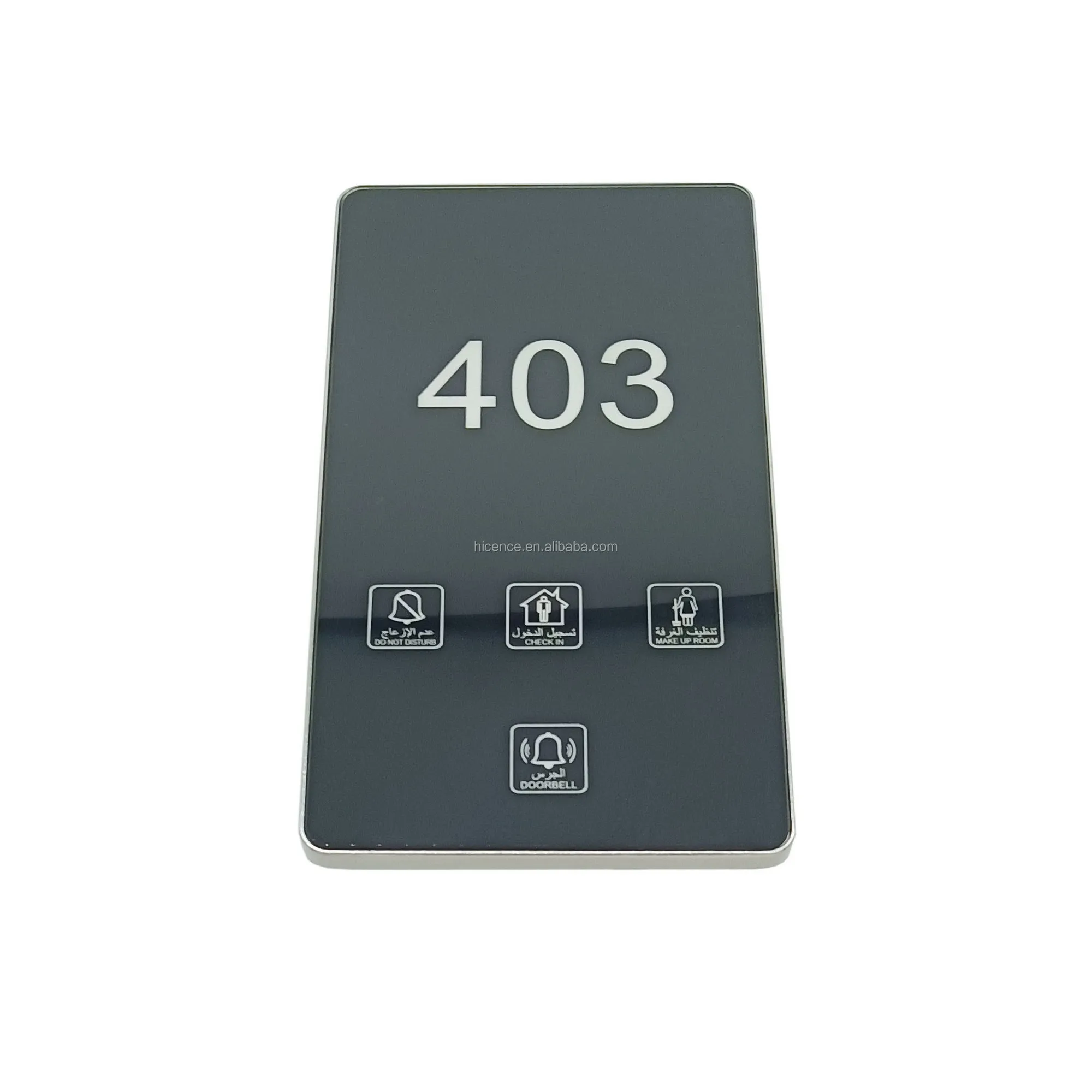 Customized Arabic Language Hotel Doorplate Doorbell System For Arabic Market Middle East Countries