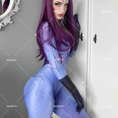 Game Daughter of The Void Cosplay Traje para Mulher, Bodysuit Zentai, Fato Justa, Trajes de Halloween LOL Kaisa