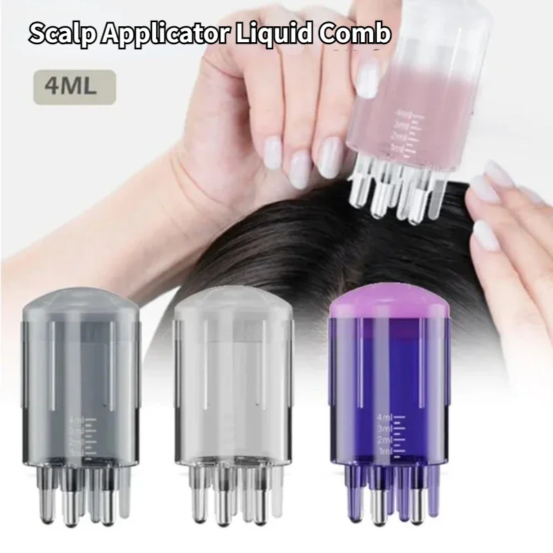 Scalp Applicator Liquid Comb Portable for Hair Scalp Treatment Essential Oil Liquid Guiding Massager Plastic Comb Hair Care Tool