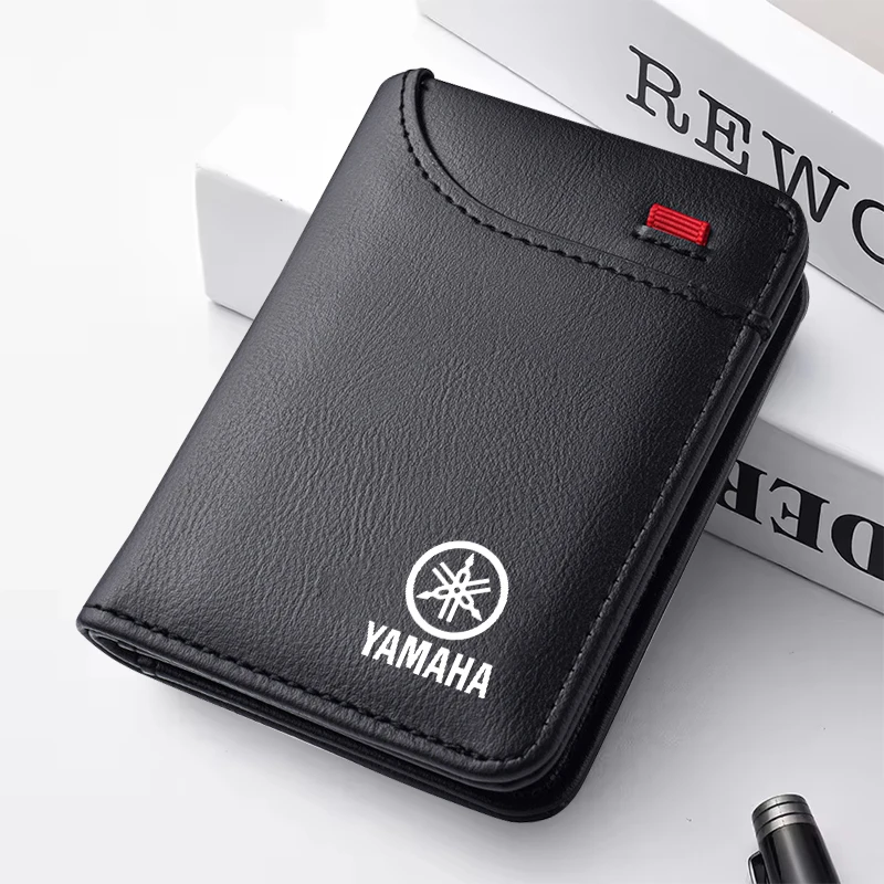 Motorcycle Emblems Soft Wallet Leather Mini Credit Card Purse Portable Small Wallet For Yamaha R1 R3 R25 Mt-09 Mt07 Fz6 Xj6 R15