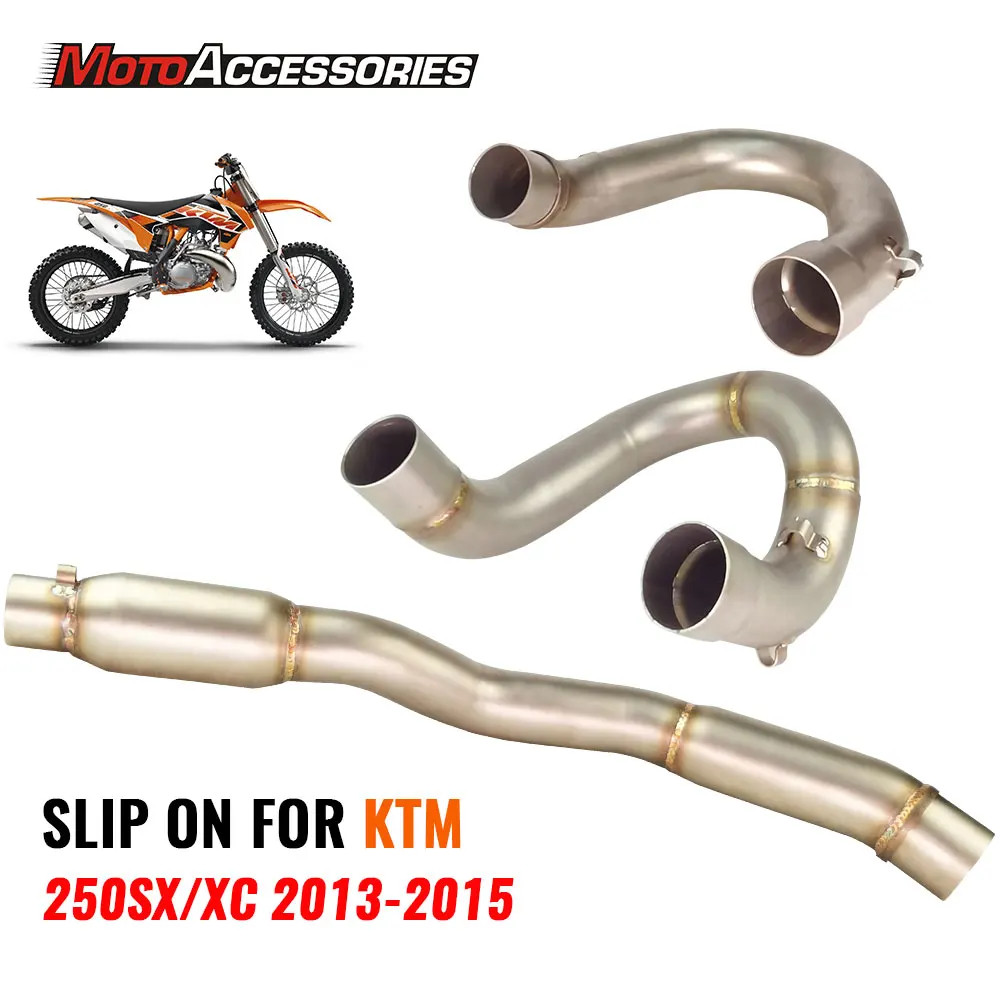 KTM Motorcycle Exhaust Middle Link Pipe Slip On Muffler Connecting Tube For KTM 250SX 250XC 2013 2014 2015 Motocross CNC Bent Tu