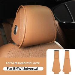 PU Car Seat Headrest Cover For BMW Series 1 2 3 4  5 6 7 G30 G20 F30 F10 X1X2X3X4X5X6X7 Universal Auto Styling Decor Accessories