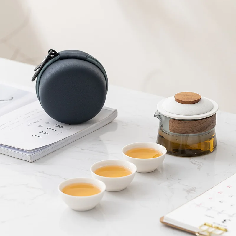 Zen Teapot and Tea Cup Set Kit, Household Tea Making, Travel Tea Set, Outdoor Portable Bag, Chinese Tea Set Supplies