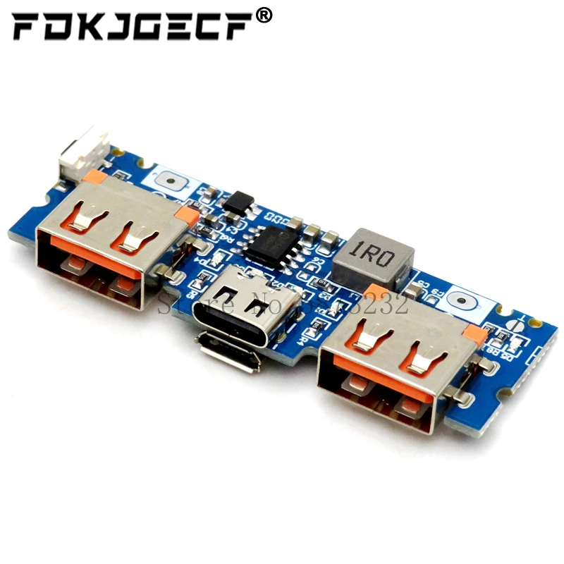 Lithium Battery Charger Board LED Dual USB 5V 2.4A Micro / Type-C USB Mobile Power Bank 18650 Charging Module