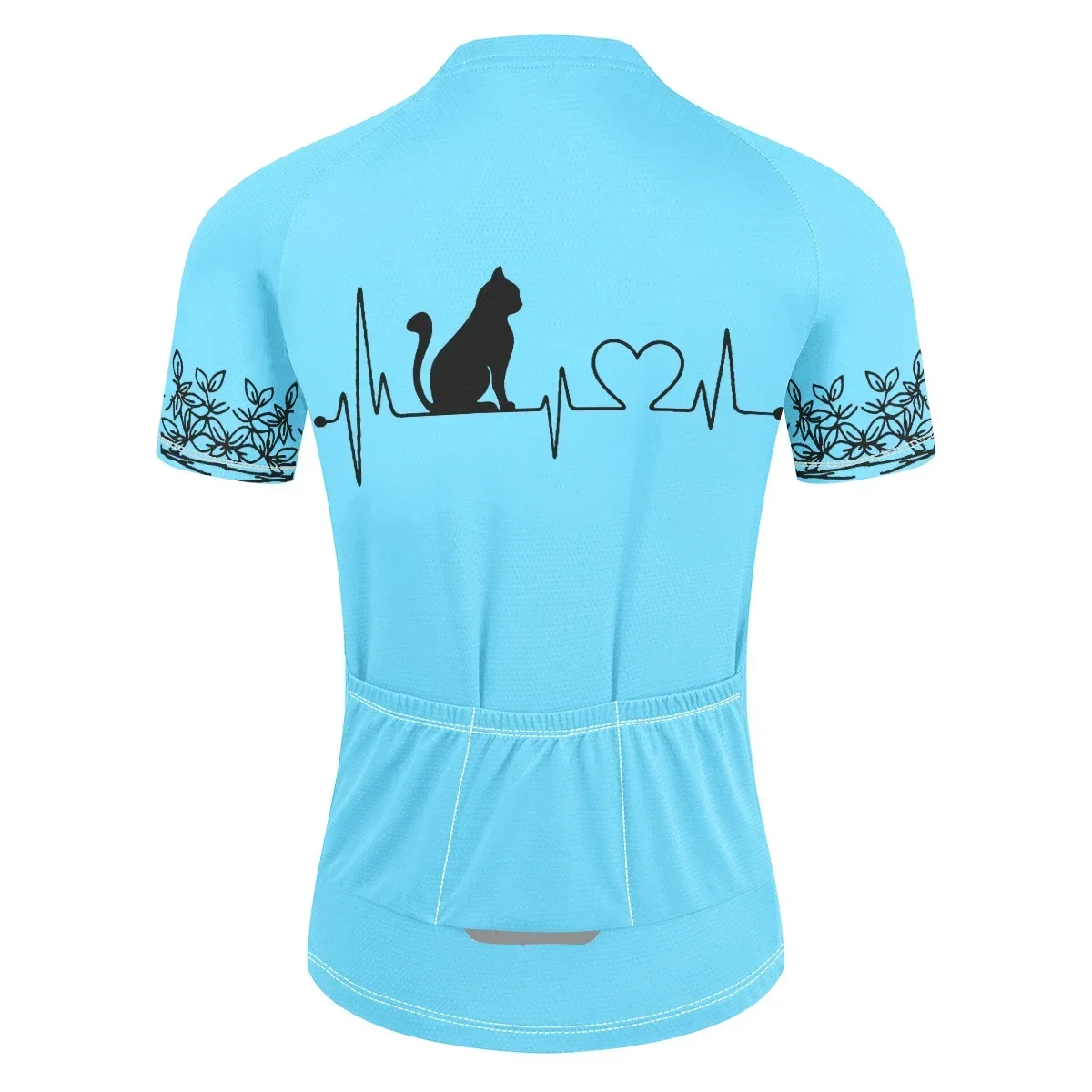 New Cat Heartbeat Pattern Cycling Clothing Professional Women's Cycling Clothing Summer Breathable Short-sleeved Clothing