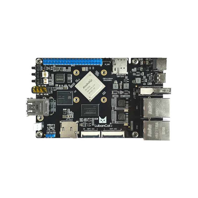 لوحة تطوير LubanCat 2 Rockchip RK3568 SBC 1TOPS NPU Dual Gigabit تدعم Ubuntu وDebian ونظام التشغيل Android