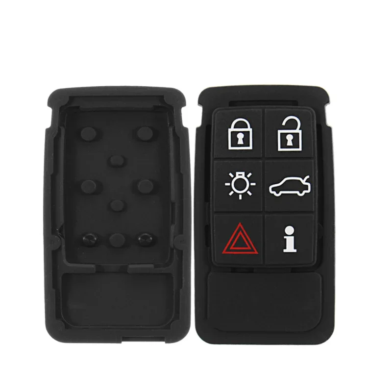 5/6 Buttons Remote Key Rubber Pad Replacement Fob Fit For Volvo S60 V60 XC60 S70 V70 XC70 S80 XC90 Car Remote Key Mat Case