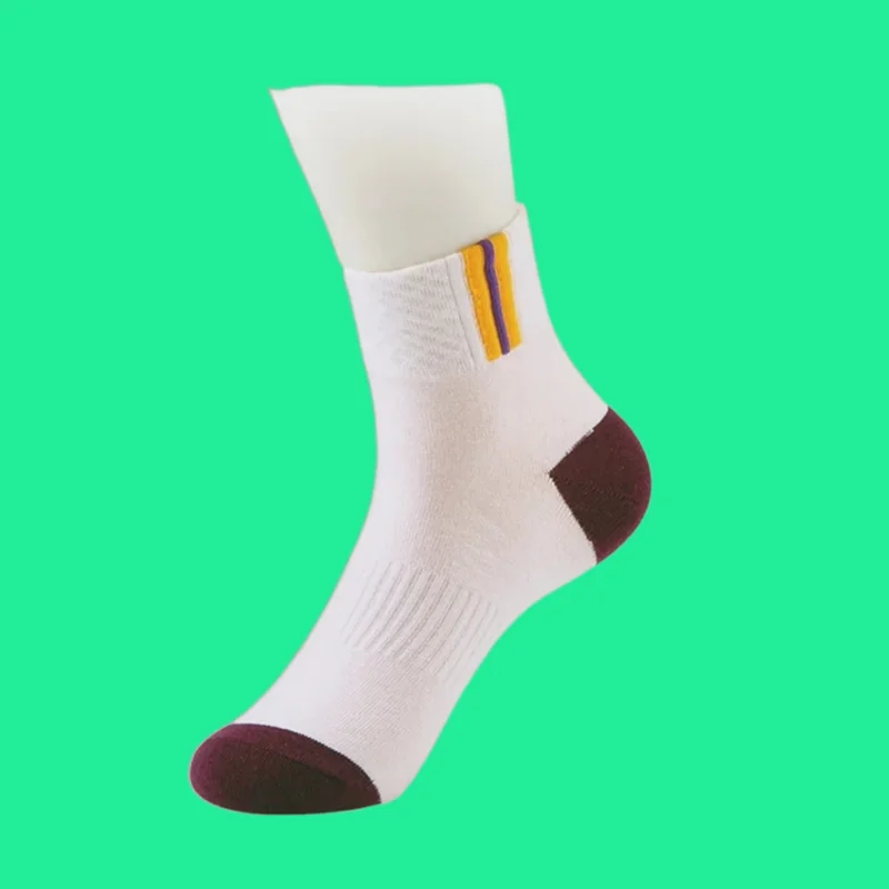 5/10 Pairs High-Quality Mid-Calf Socks Solid Color Versatile Retro College Style Men's Anti-Odor Sweat-Absorbent 2024 New Socks