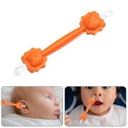 2 in 1 Designed Baby Nose Ear Cleaning Stick, Soft Tip Safety Cleansing Tool for Infants Easy to Clean Booger Remover