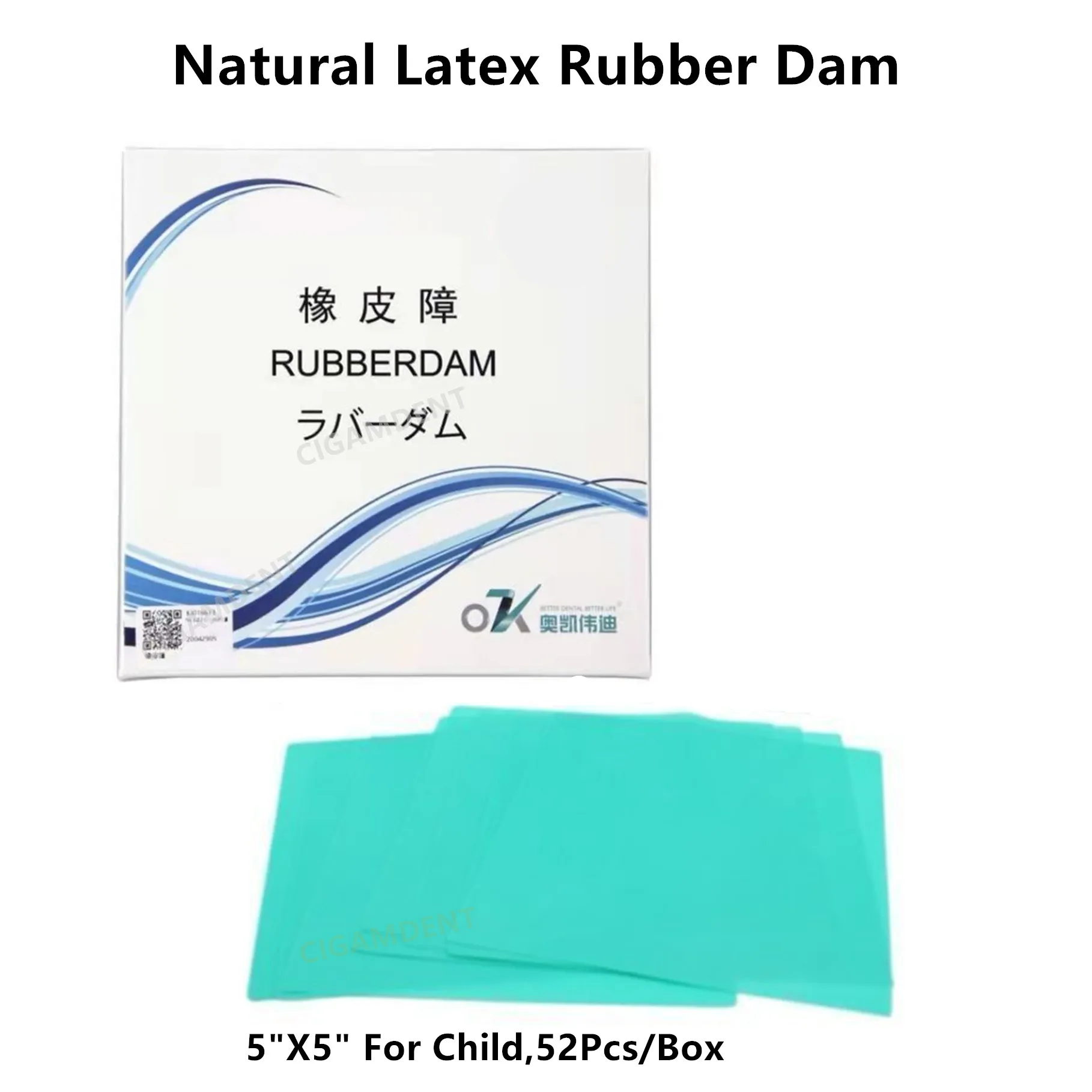 5Boxes Dental Endodontic Rubber Dam Sheets Natual Latex Green Blue Adult Child