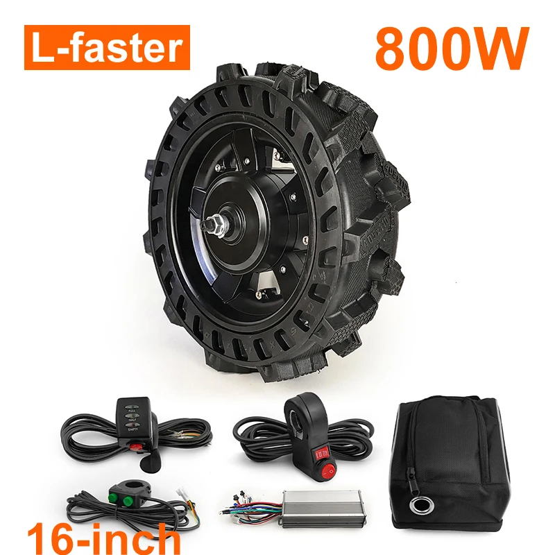 L-faster 800 W 16 Zoll bürstenloser Nabenmotor mit niedriger Geschwindigkeit, Nachrüstsätze für elektrische Schubkarren von Farm Mountain