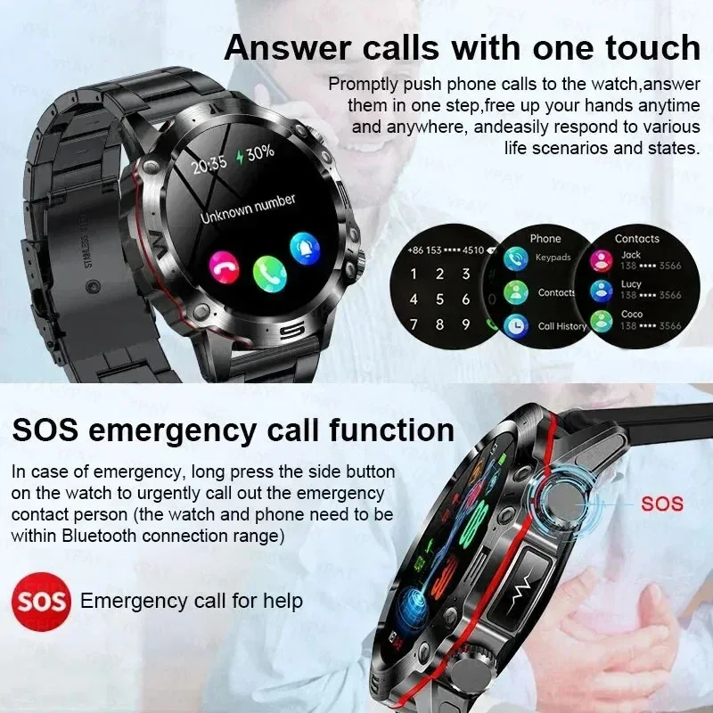 2024 New ECG+PPG Blood Glucose Smart Watch Men Blood Lipids Uric Acid Heart Rate Fitness Tracker Clock Bluetooth Call Smartwatch