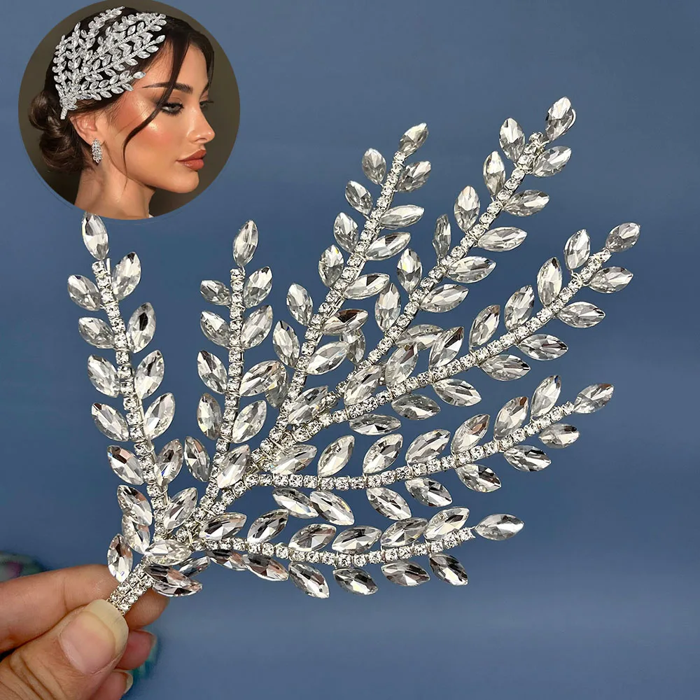 DZ139 Diadema de boda de cristal, tocados de novia hechos a mano, tocado de desfile de lujo para accesorios para el cabello de novia, decoración para mujer