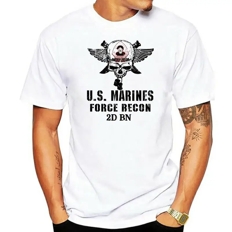 US Marines Force Recon T-Shirt Swift Silent Deadly Semper Fi Men Cotton Tee USMC