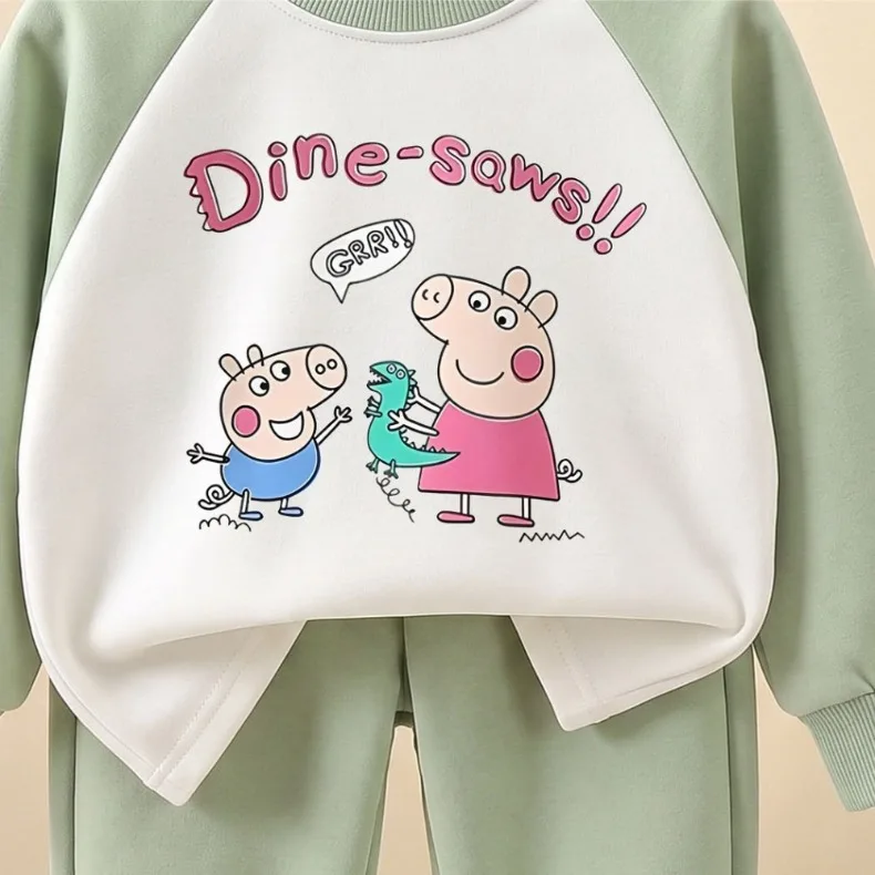 Herbstlicher Neuer Stil: Lässige Trainingsanzüge für Jungen und Mädchen, Kinder-Sweatshirt mit Rundhalsausschnitt und Lange Hose, 2-teiliges Set, Kinder-Trainingsanzug mit Kapuze – Detail 6