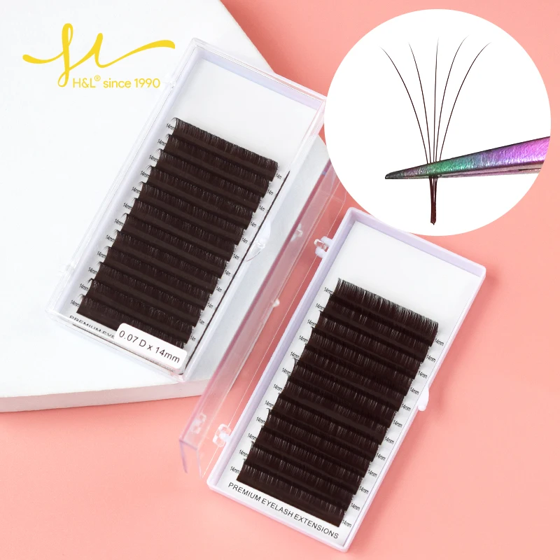 H&L SINCE 1990 12 Rowsblack brown eyelashes,Soft Comfortable Eyelashes Extensions SuppliesHigh Quality Silk Lashes