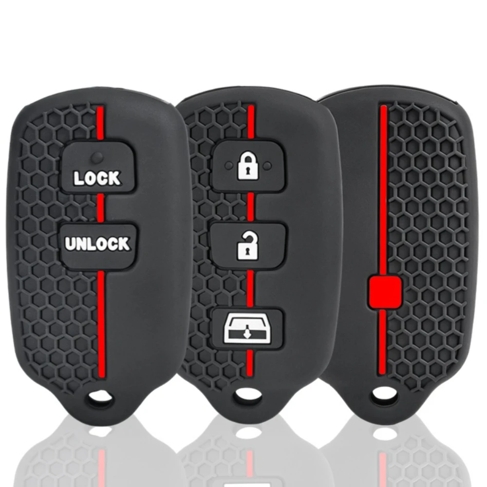 Silicone for Toyota Sequoia 4-Runner 4Runner 2003-2008 Keyless replacement 3/2 buttons panic keyless remote control housing