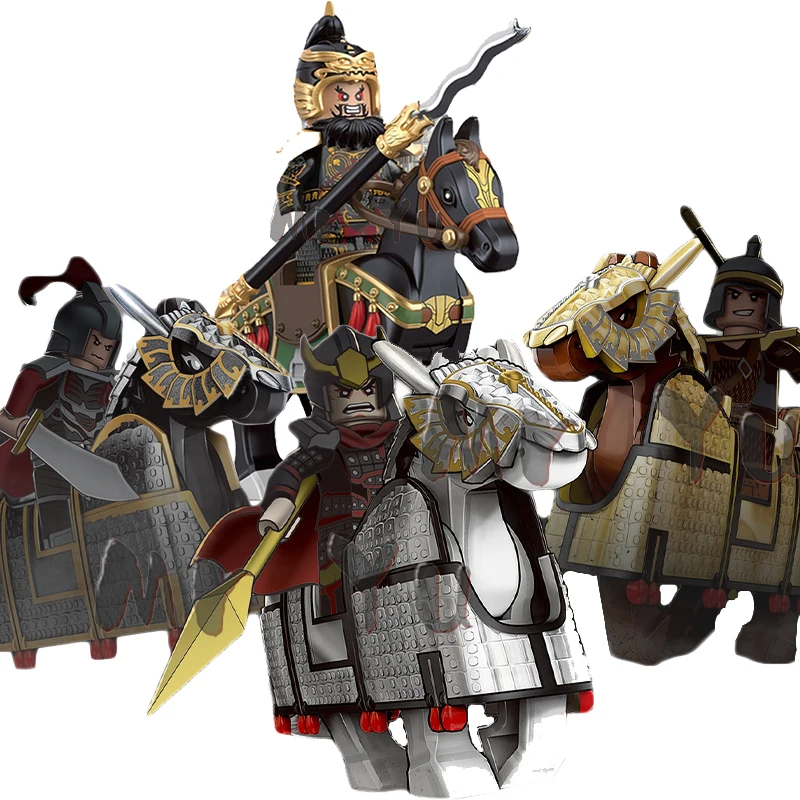 The Three Kingdoms Of Chinese History War Horse MOC Lron Armor Heavy Riding Blocks Kids Toys Diy Building Gift For Boys Girls