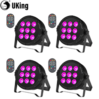 U`King 4Pcs 54W LED Par Light With Remote Control 9x6W RGBW Stage Light Rainbow Effect DMX DJ Lights For Wedding Party KTV Disco