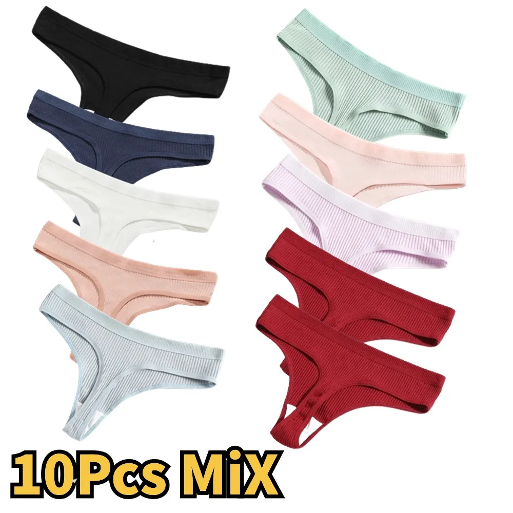 Women Sexy Lingerie 1/2/3/5/10Pcs Ladies Cotton Panties Thongs M L XL XXL Plus Size G-strings Low Waist трусы женские Underwear