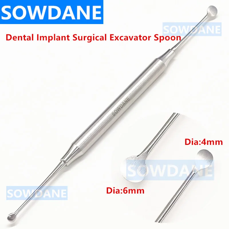 Double Ends Dental Implant Surigcal Excavator Spoon Oral Care Restorative Cavity Tool Round Tip Surgial Tools