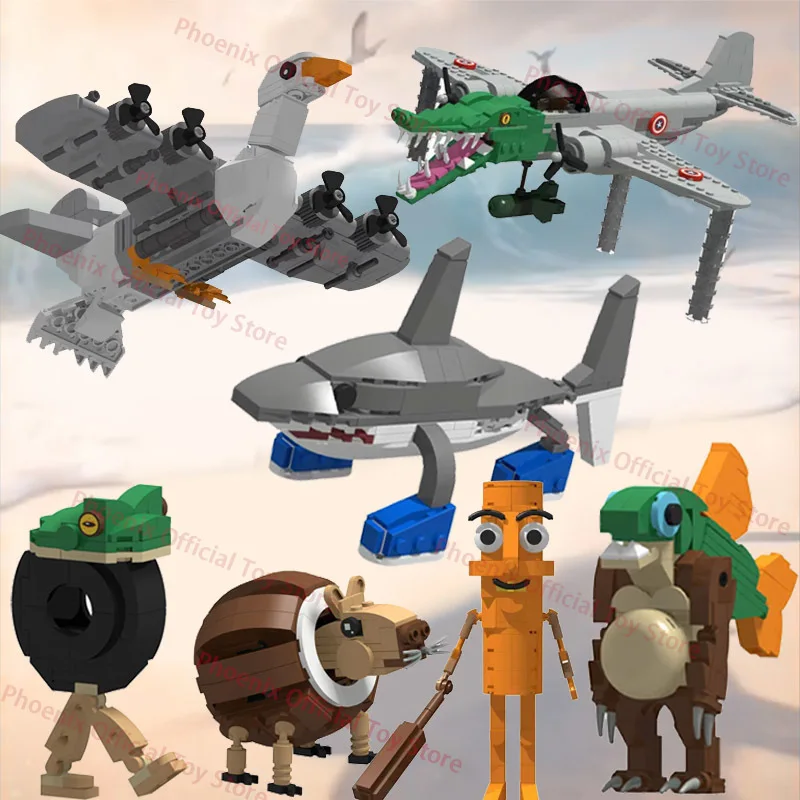 

NEW Ltalian Brainrot Building Blocks Tung Sahur Tralalero Tralala Bombardiro Crocodilo Bricks Figure Decor Model Toy Kids Gift