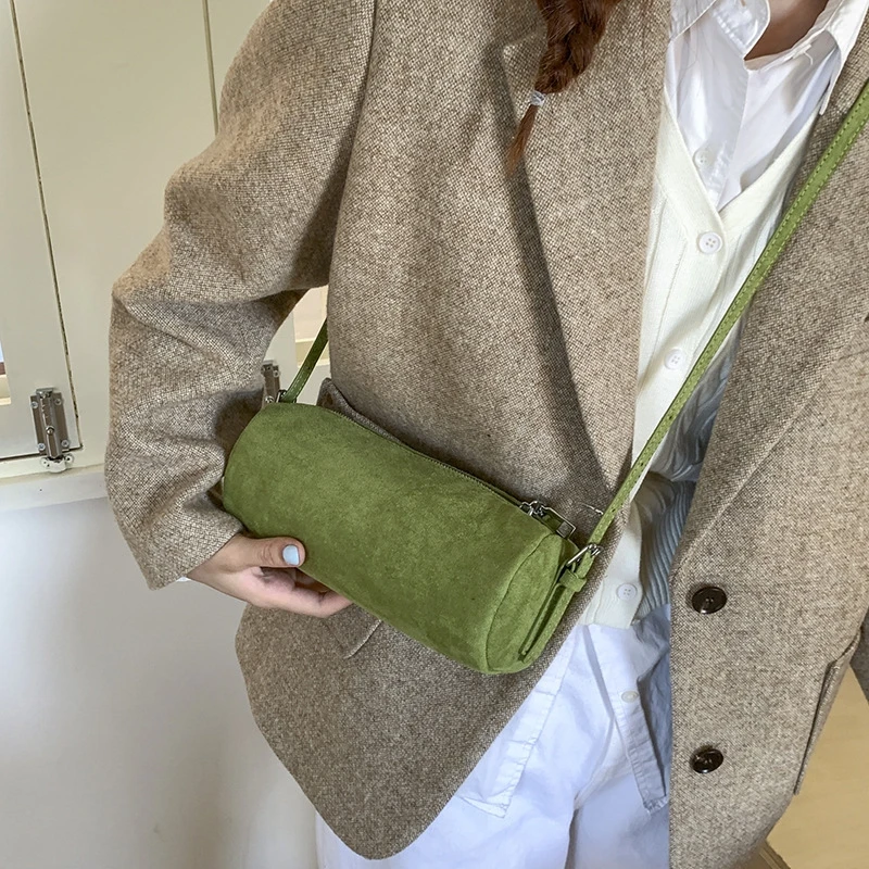 Shoulder Bag Suede Pillow Handbag Large Capacity Handbag Slouchy Hobo Bags Candy Color Korean Style Solid Color Tote Bag