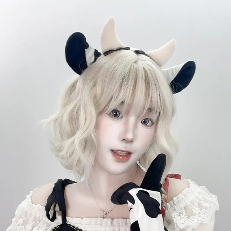270D Koe Kostuum Set Koe Oren Hoofdband Staart Handschoenen Kid Volwassenen Dier Cosplay Kostuums voor Halloween Kerstfeest