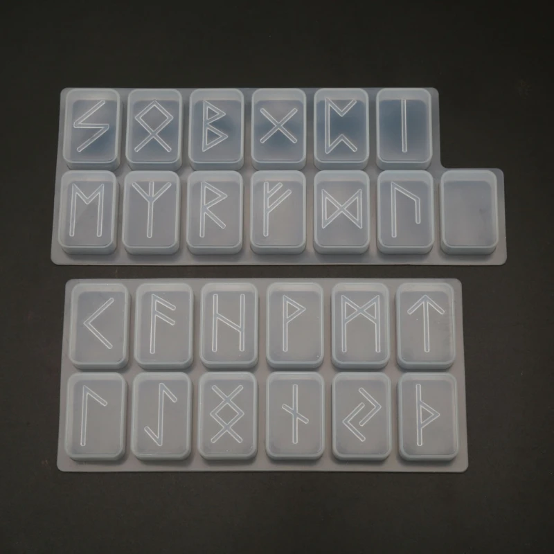 Runes Stone Runes Stone Resin Mold Futhark Energy Symbol Casting Molds for DIY Crafts Jewelry Pendant Making Tool Decors