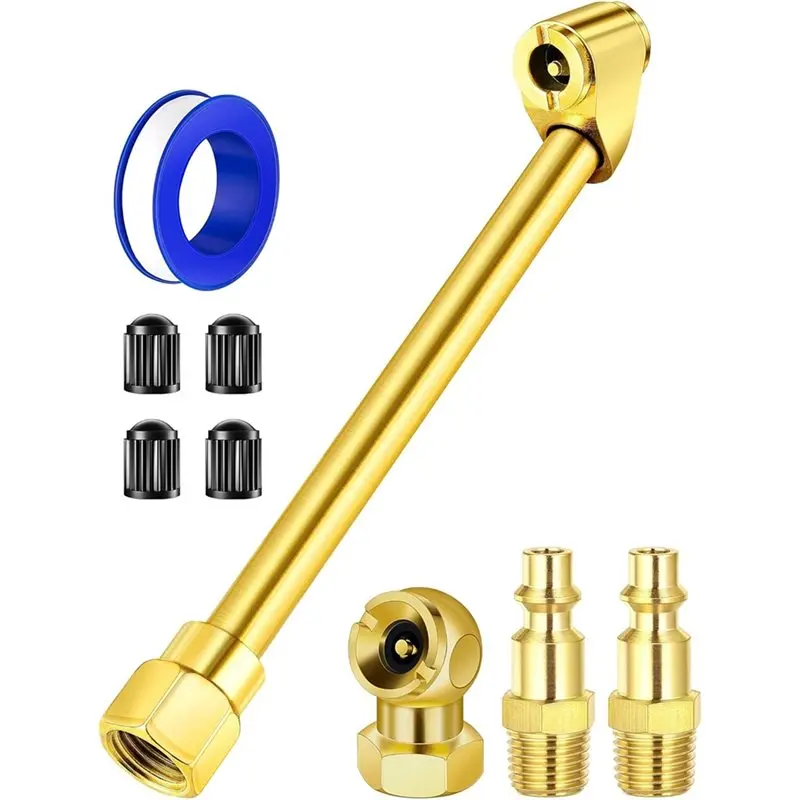 AB34-1Set/9Pcs Pneumatic Chuck Kit, 1/4 Inch Double Ended Closed Pneumatic Chuck And Internal Thread NPT Double