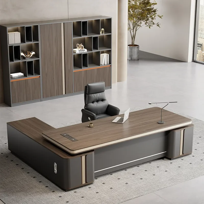 Light Luxury Modern Executive Desk and Chair Set Small Simple Office Furniture for President Supervisor Manager Boss Table