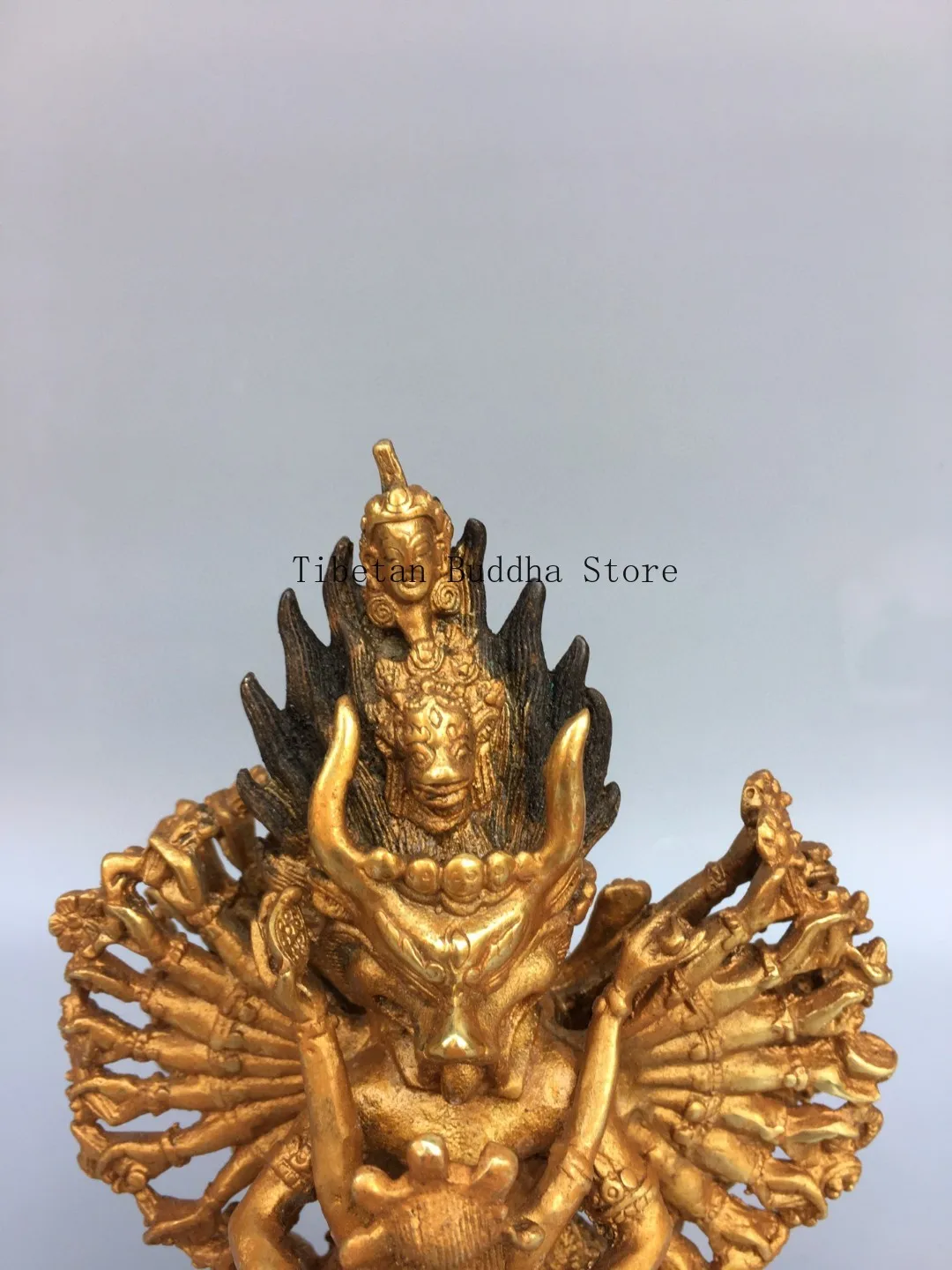 Tibetan Tantra Old Bronze Buddha Gilt Daweide King Kong Buddha Statue Home Buddhist Hall Supplies Ornaments Miscellaneous Collec