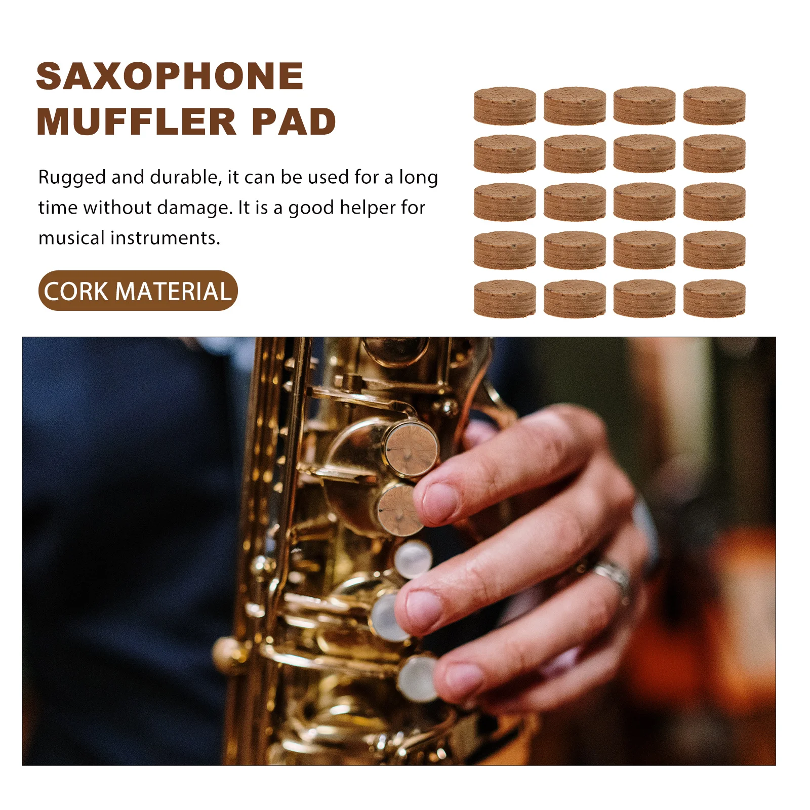 

20 Pcs Saxophone Cork Pad Cushions Pads Replacement Mat Key Props Wooden Accessories