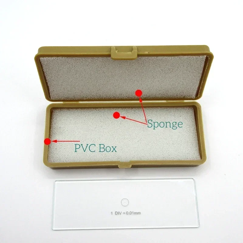 Glass 0.01mm 0.5mm 0.1mm Objective Stage Calibration Slide Grid Cross Microscope Eyepiece Micrometer Scribing Plate Microruler